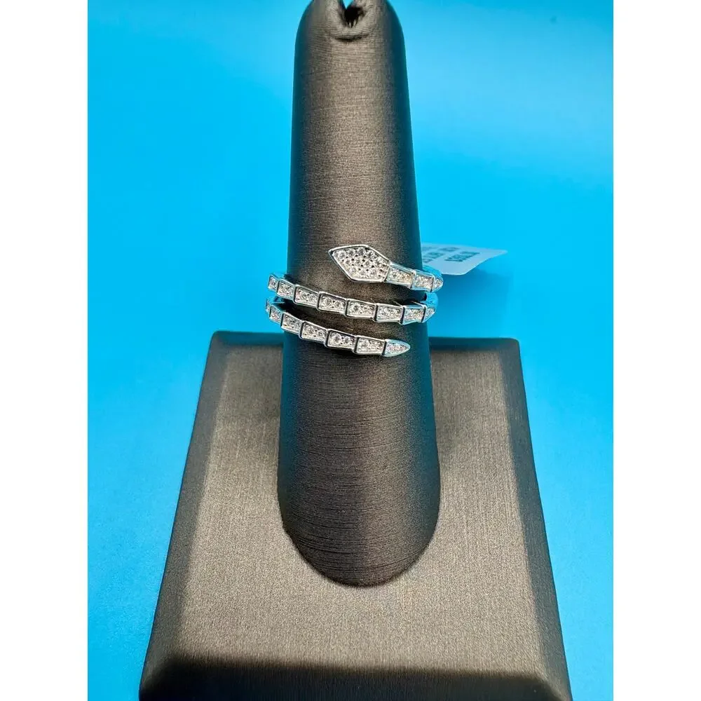 NWT - Size 7 Snake Ring - 1CTW VVS1 D Moissanite & Silver